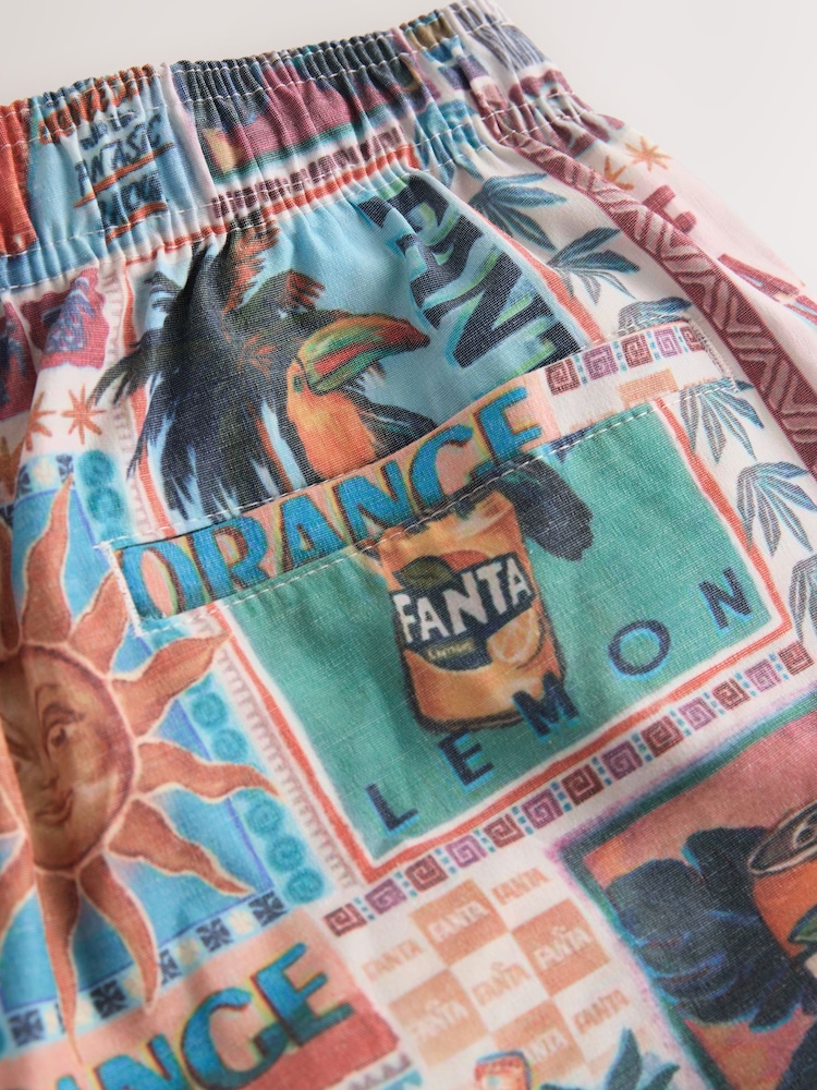 Multi Fanta Print 5 Inch Swim Shorts with Linen - Image 4 of 4 Multi Fanta Print 5 Inch Swim Shorts with Linen - Image 4 of 4
