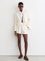 Reiss Tan Dani Suede Ruched Penny Loafers - Image 2 of 5