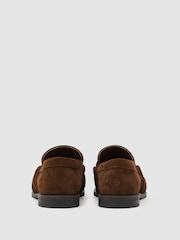 Reiss Tan Dani Suede Ruched Penny Loafers - Image 4 of 5