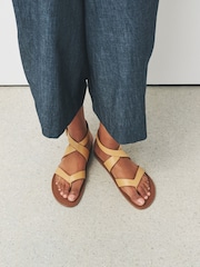 බටර් කිරි - Toe Thong Ankle Strap Sandals - 6න් 5 වන රූපය