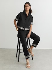 Sandales plates Reiss Elodie en cuir cloutées - Image 1 de 5