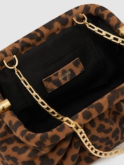 Reiss Animal Mia Suede Pouch Clutch Bag - Image 3 of 5