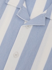 Reiss Pale Blue/White Dexter 13-14 yrs Cotton Textured Stripe Shirt - Image 3 of 3