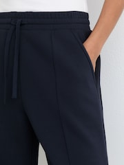 Reiss Navy Bella Petite Premium Interlock Wide-Leg Joggers - Image 4 of 7