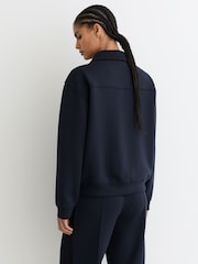 أزرق داكن - Reiss Bella Premium Interlock Collar Sweatshirt - صورة 5 من 6