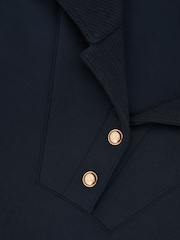 أزرق داكن - Reiss Bella Premium Interlock Collar Sweatshirt - صورة 6 من 6
