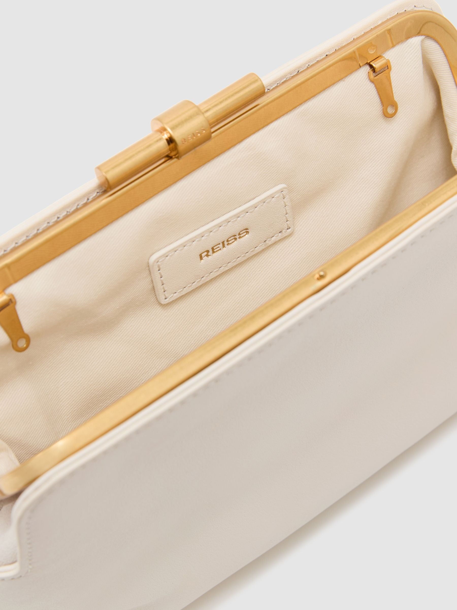 Buy Reiss White Bethany Leather Frame Clutch Bag from Next USA