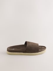 Brown Smart Suede Sliders - Image 2 of 4