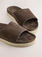 Brown Smart Suede Sliders - Image 3 of 4