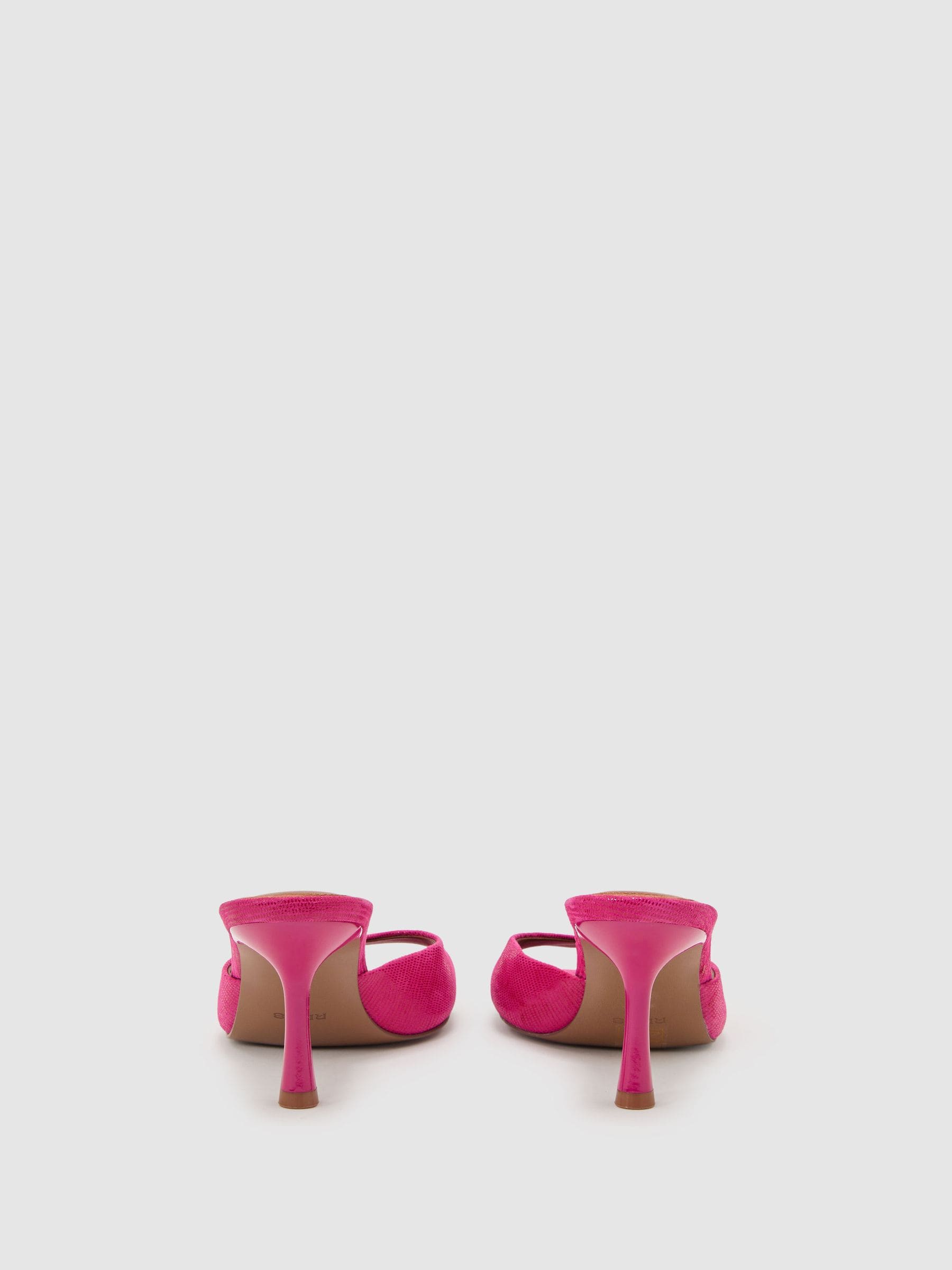 Buy Reiss Pink Yasmin Textured Open-Toe Heeled Mules from Next USA