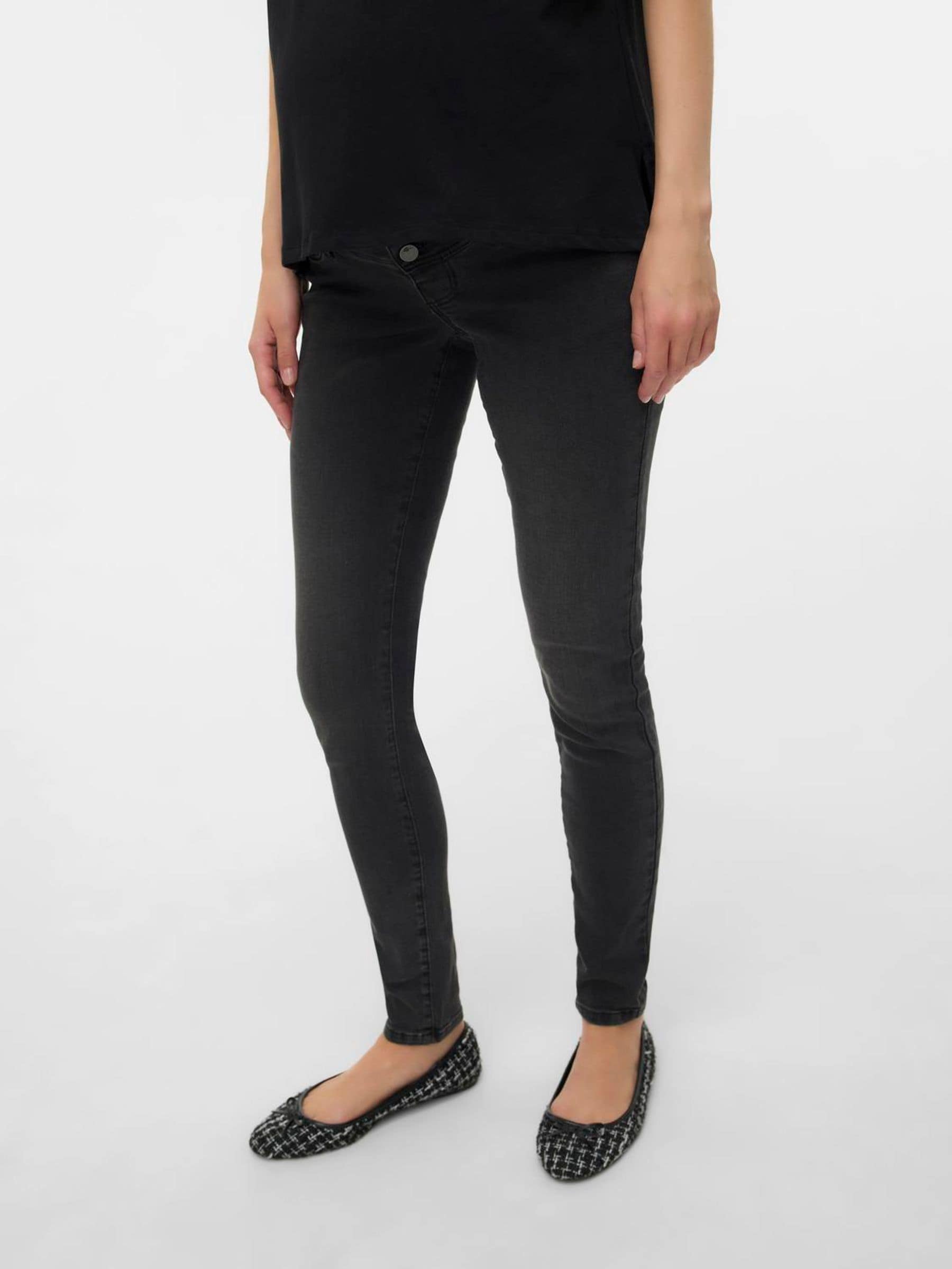 Mamalicious Women's Grey Slim Fit Maternity Jeans