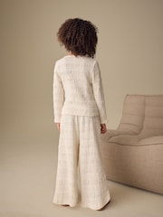 Ecru - Texturiertes Set aus Strickjacke und Weitem Bein (3–16Jahre) - Bild 2 von 8