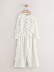 Ecru - Texturiertes Set aus Strickjacke und Weitem Bein (3–16Jahre) - Bild 5 von 8