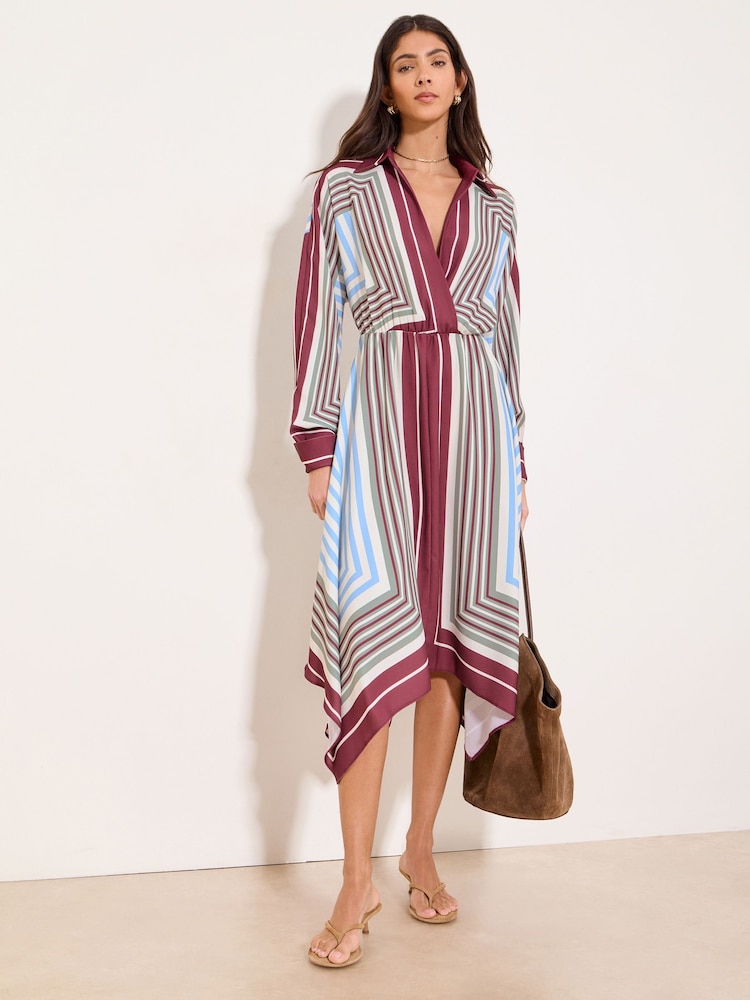 Lipsy Streifen asymmetrischer Saum Midi Kleid - Bild 1 von 5