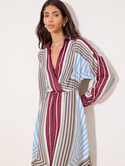 Lipsy Streifen asymmetrischer Saum Midi Kleid - Bild 4 von 5