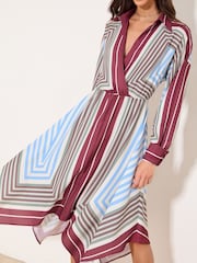 Lipsy Streifen asymmetrischer Saum Midi Kleid - Bild 5 von 5