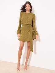 Lipsy Green Lace Frill Skirt Mini Dress - Image 1 of 4