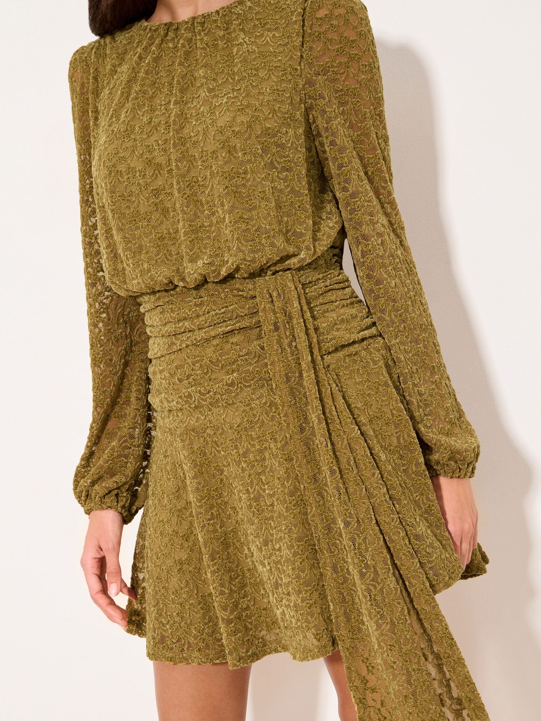 Buy Lipsy Green Lace Frill Skirt Mini Dress from Next USA