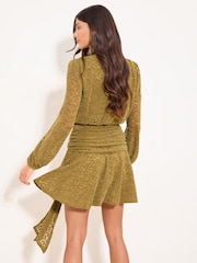 Lipsy Green Lace Frill Skirt Mini Dress - Image 4 of 4