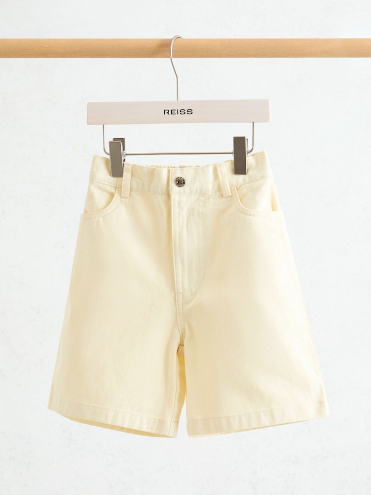 Reiss White Moby 9-13 yrs Cotton Twill Bermuda Shorts - Image 1 of 3 Reiss White Moby 9-13 yrs Cotton Twill Bermuda Shorts - Image 1 of 3