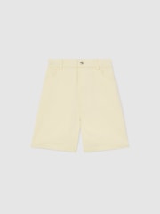 Reiss White Moby 9-13 yrs Cotton Twill Bermuda Shorts - Image 2 of 3