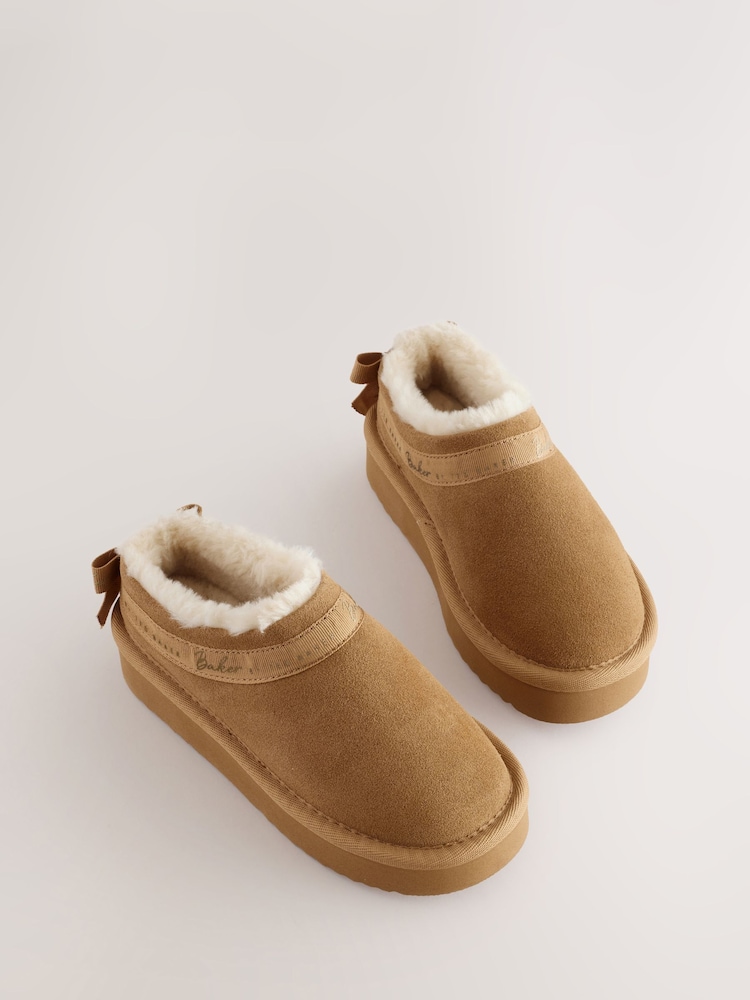 Baker by Ted Baker Tan Brown Warm Lined Suede Slippers - Image 2 of 6