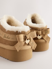 Baker by Ted Baker Tan Brown Warm Lined Suede Slippers - Image 3 of 6