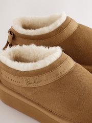 Baker by Ted Baker Tan Brown Warm Lined Suede Slippers - Image 4 of 6