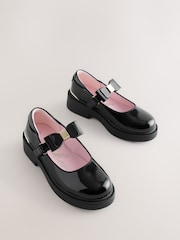 Baker by Ted Baker Back to School Patent Multiple Straps Chunky Mary Jane Black Shoes - Image 2 of 6