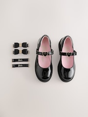 Baker by Ted Baker Back to School Patent Multiple Straps Chunky Mary Jane Black Shoes - Image 3 of 6