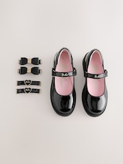 Baker by Ted Baker Back to School Patent Multiple Straps Chunky Mary Jane Black Shoes - Image 4 of 6