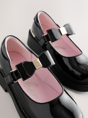 Baker by Ted Baker Back to School Patent Multiple Straps Chunky Mary Jane Black Shoes - Image 6 of 6