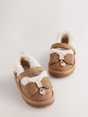 Baker by Ted Baker Faux Fur Lined Slipper Mary Jane Shoes with Bow - Slika 1 iz 6
