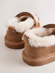 Baker by Ted Baker Faux Fur Lined Slipper Mary Jane Shoes with Bow - Slika 3 iz 6