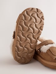 Baker by Ted Baker Faux Fur Lined Slipper Mary Jane Shoes with Bow - Slika 6 iz 6