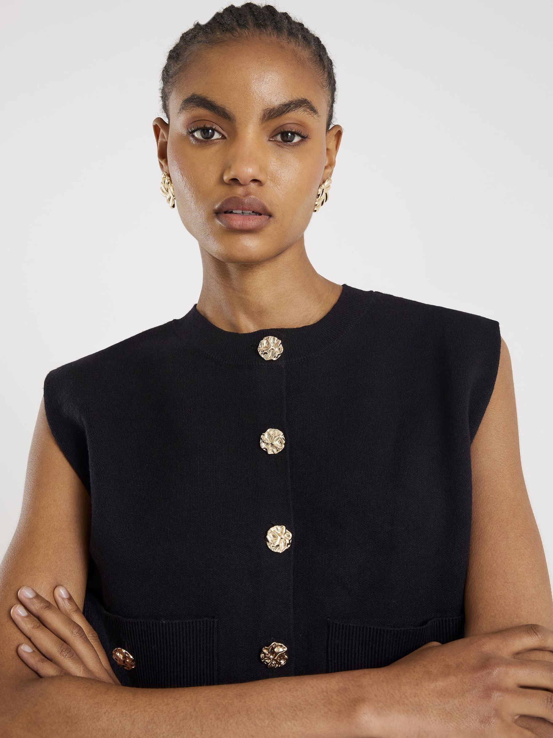 Buy River Island Black Knitted Waistcoat from Next USA
