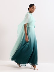 Phase Eight Blue Aspen Cape Dress - Image 1 of 7