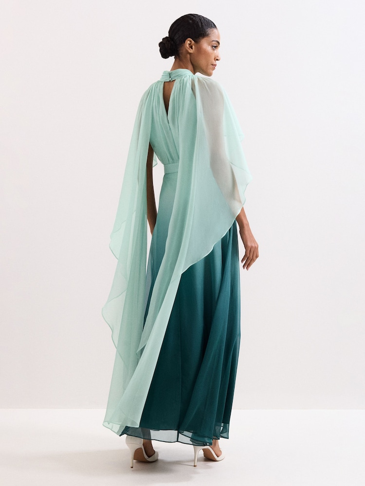Phase Eight Blue Aspen Cape Dress - Image 2 of 7