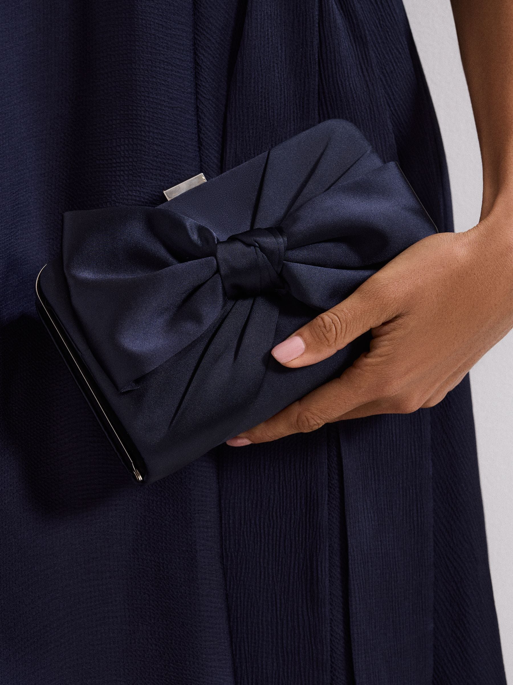 Buy Phase Eight Blue Satin Clutch Bag from Next Canada