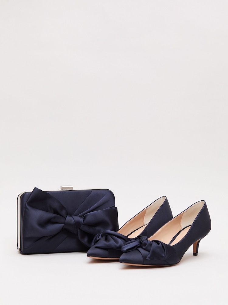 Phase Eight Blue Satin Clutch Bag - Image 7 of 7