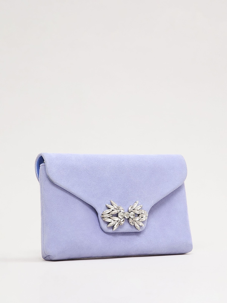 Phase Eight Blue Sparkle Clutch Bag - Image 2 of 7