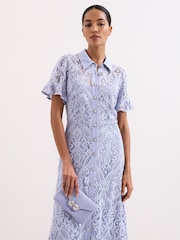 Phase Eight Blue Sparkle Clutch Bag - Image 6 of 7