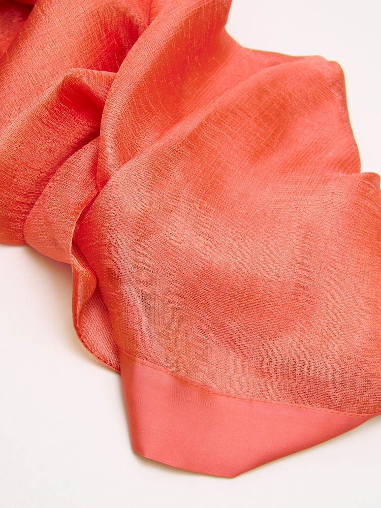 Phase Eight Orange Satin Trim Scarf - Image 5 of 5