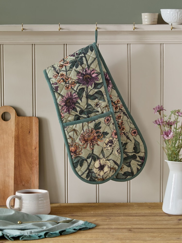 Wylder Green Wallflower Botanical Double Oven Gloves - Image 1 of 5