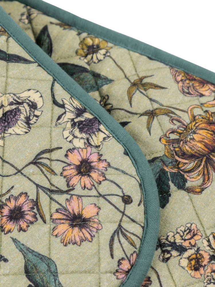 Wylder Green Wallflower Botanical Double Oven Gloves - Image 5 of 5