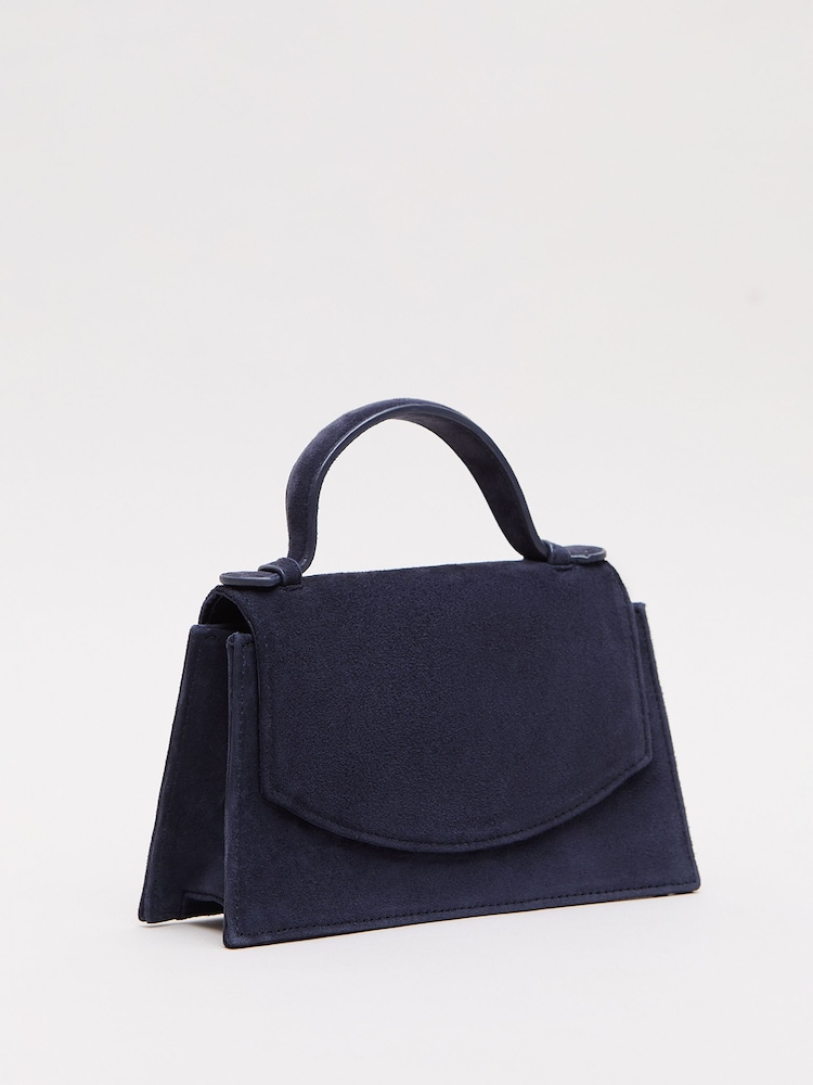 Niebieski - Phase Eight Suede Top Handle Bag - Obraz 2 z 7 Niebieski - Phase Eight Suede Top Handle Bag - Obraz 2 z 7