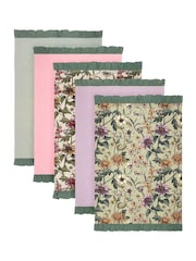 Wylder Set of 4 Multicolour Wallflower Tea Towels - Image 3 of 5