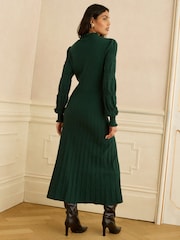 Love & Roses Forest Green Knitted Midi Dress - Image 4 of 4