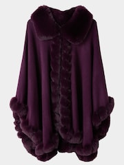 Joe Browns Faux Fur Collar And Trim Wrap Coverup - Imagen 5 de 5