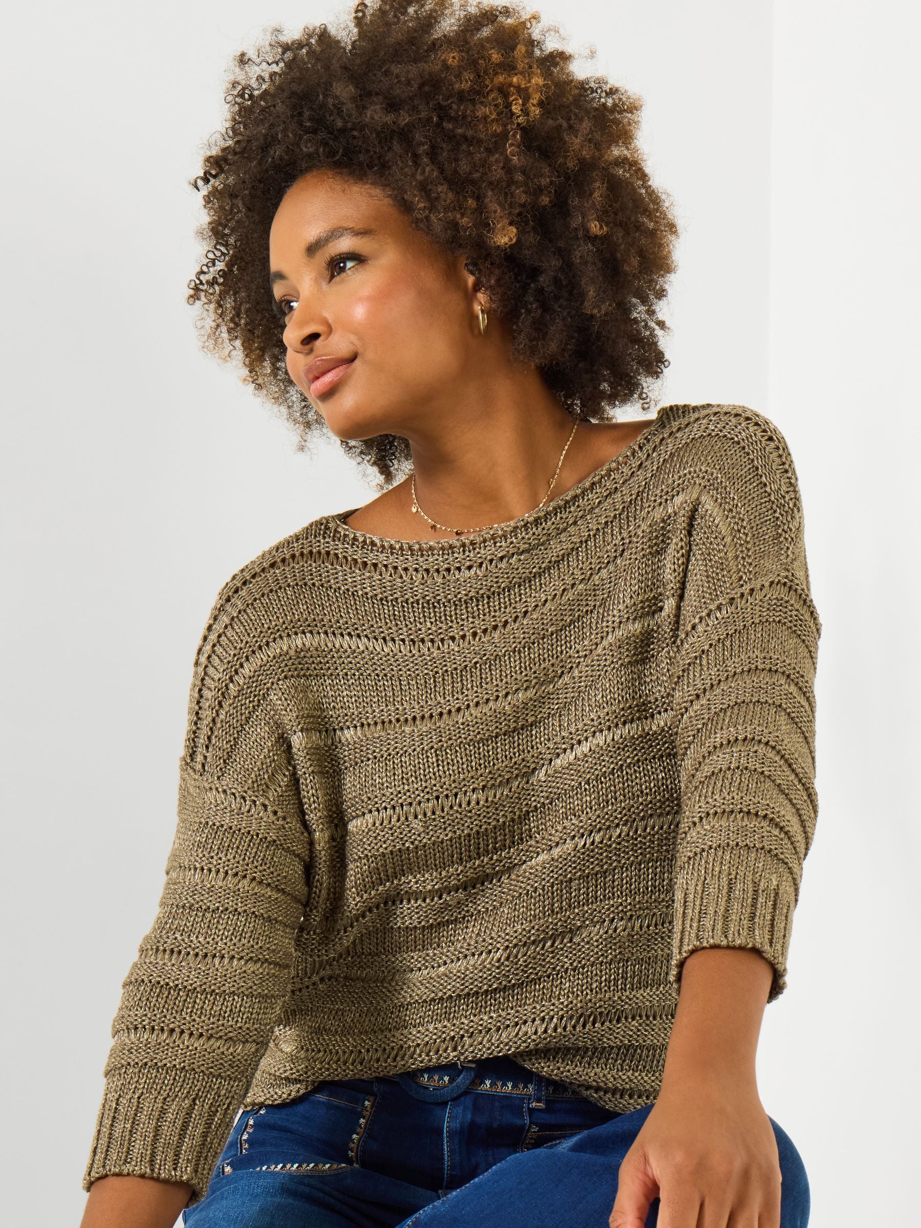 Buy Joe Browns Gold Boat Neck Ladder Knit Jumper from Next Brazil